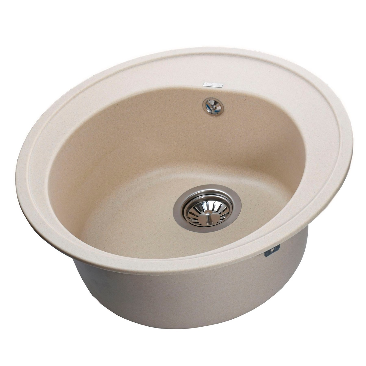 Кухонна мийка зі штучного каміння кругла GLOBUS LUX MARTIN 510мм x 510мм бежевий без сифону 000021073