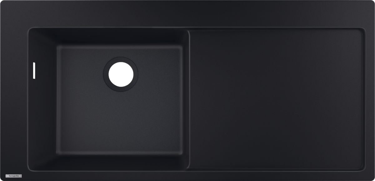 Раковина на кухню гранитная прямоугольная HANSGROHE S51 415мм x 1050мм черный без сифона 43330170