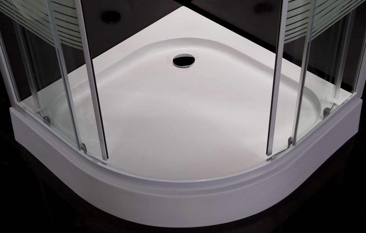 Піддон для душової кабіни EGER TISZA 599-021/2 90x90x15см напівкруглий акриловий без сифону білий