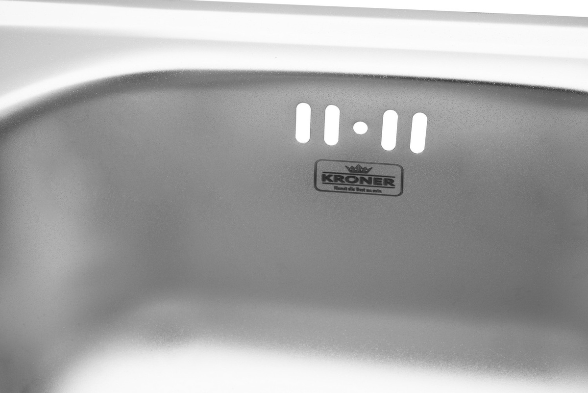 Мийка для кухні із нержавіючої сталі квадратна KRONER KRP 380x380x160мм матова 0.6мм із сифоном CV022756