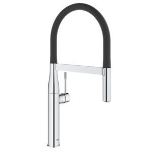 Змішувач для кухні одноважільний з гнучким виливом GROHE Essence чорний латунь 30503000