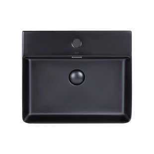 Умывальник подвесной Q-TAP Nando LT 495x440x130мм прямоугольный черный QT12112173SMBMB