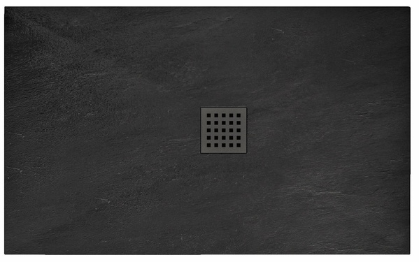 Піддон для душової кабіни REA BLACK ROCK REA-K4580 90x120x3.5см прямокутний акриловий із сифоном чорний