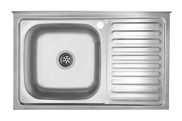 Мойка для кухни из нержавеющей стали прямоугольная накладная KRONER KRP Satin-5080L 800x500x180мм матовая 0.8мм с сифоном CV022820