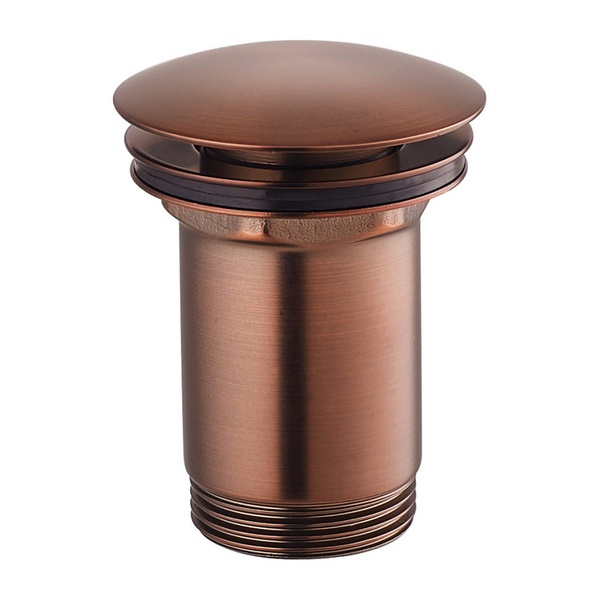 Донный клапан нажимной для раковины OMNIRES с переливом металл 1 1/4" матовый бронзовый A706ORB