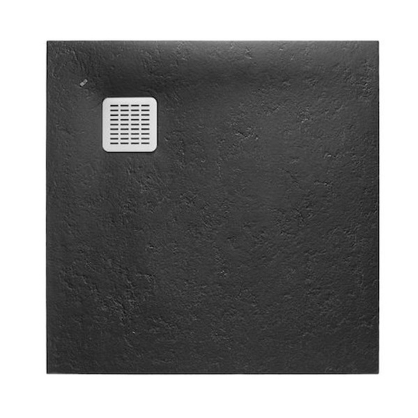 Піддон для душової кабіни ROCA Terran AP1033E83E801400 100x100x3.1см квадратный із штучного каменю із сифоном чорний