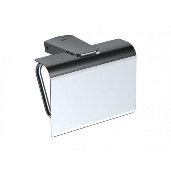 Держатель для туалетной бумаги с крышкой SONIA S6 161034 прямоугольный металлический хром