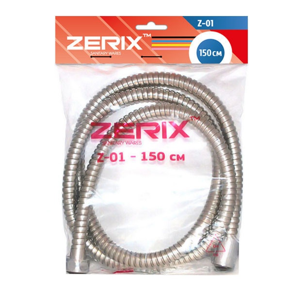 Шланг для душу ZERIX Chr.Z-01 1500мм із нержавіючої сталі сатин ZX0198