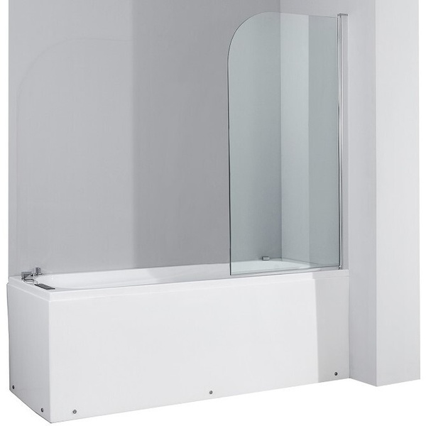 Шторка для ванної скляна DEVIT QUEST універсальна 140x80см прозора 6мм профіль хром FEN0794