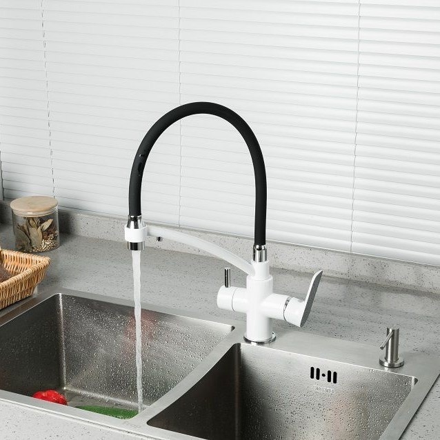 Cмеситель для кухни с краном для фильтрованной воды GAPPO черный латунь G4348