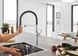Змішувач для кухні одноважільний з гнучким виливом GROHE Essence чорний латунь 30503000 3 з 9