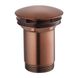 Донный клапан нажимной для раковины OMNIRES с переливом металл 1 1/4" матовый бронзовый A706ORB 1 из 2