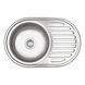 Мийка для кухні із нержавіючої сталі овальна WEZER 770x500x160мм мікротекстура 0.6мм із сифоном 7750(0,6)D 1 з 6