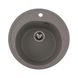 Мийка для кухні гранітна кругла PLATINUM 510 LUNA 510x510x190мм без сифону сіра PLS-A25061 1 з 5