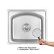 Кухонна мийка металева прямокутна Q-TAP 415мм x 475мм мікротекстура 0.8мм із сифоном QT4842MICDEC08 3 з 7