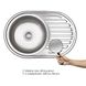 Мийка для кухні із нержавіючої сталі овальна WEZER 770x500x160мм мікротекстура 0.6мм із сифоном 7750(0,6)D 2 з 6