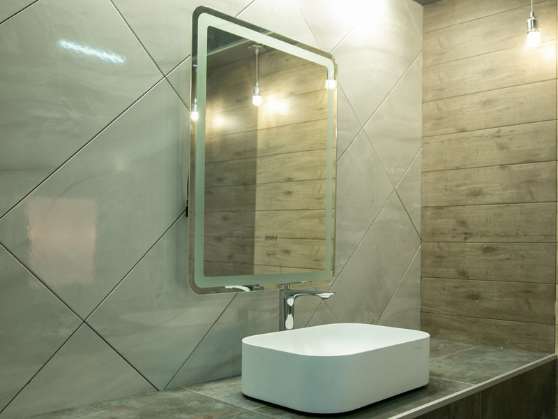 Дзеркало у ванну ASIGNATURA Intense 80x60см із підсвіткою сенсорне увімкнення антизапотівання прямокутне 65401800
