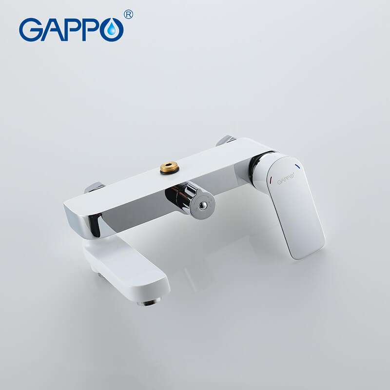 Душова система GAPPO із верхнім душем та виливом латунна біла G2448