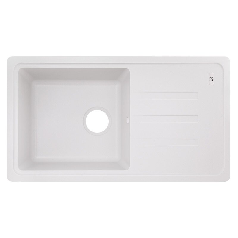 Кухонная мойка гранитная прямоугольная LIDZ WHI-01 435мм x 778мм белый без сифона LIDZWHI01780435200