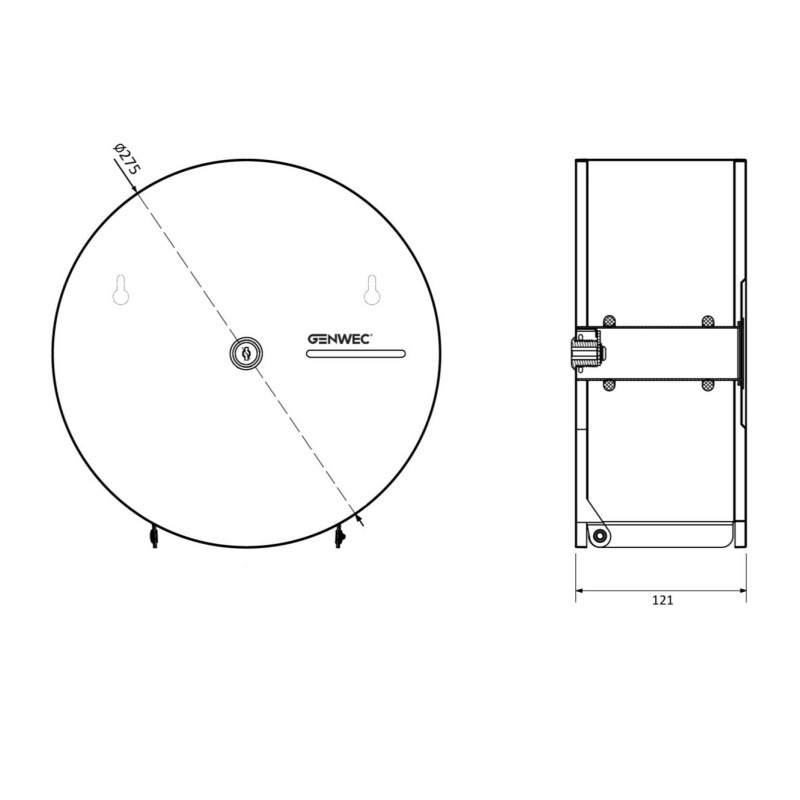 Диспенсер для туалетного рулонного паперу GENWEC подвесной із нержавіючої сталі матовий GW03 02 04 01
