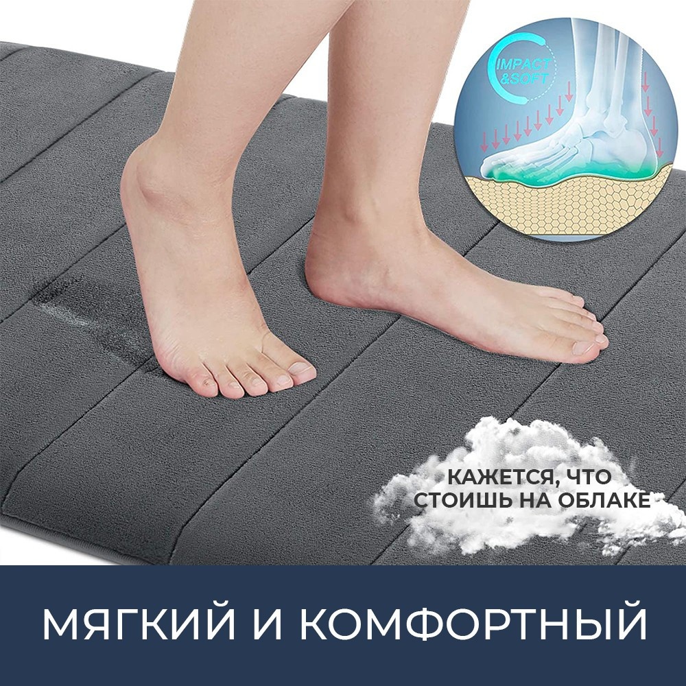 Набір килимків для ванної AQUARIUS AQ-U1462584423 800x500мм сірий