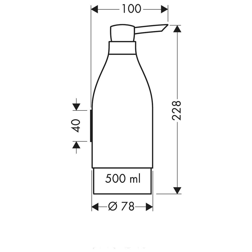Дозатор для жидкого мыла HANSGROHE AXOR Starck 40819000 настенный на 500мл округлый стеклянный хром