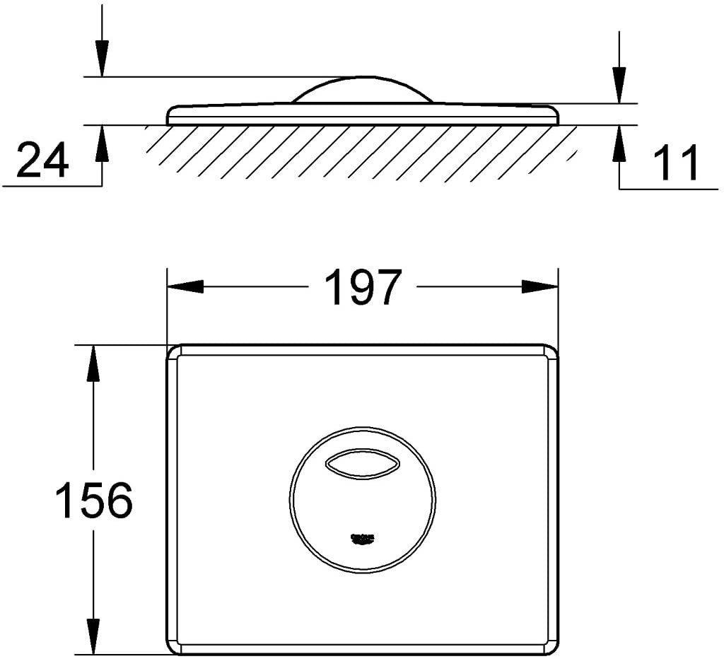 Кнопка зливу для інсталяції GROHE Skate пластикова пневматична подвійна глянцева хром 38862SD0