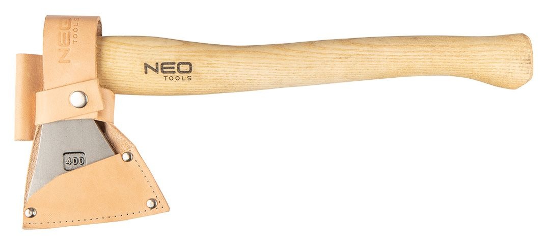 Топор универсальный Neo Tools Bushcraft рукоятки ясень 34.5см 400г кожаный чехол