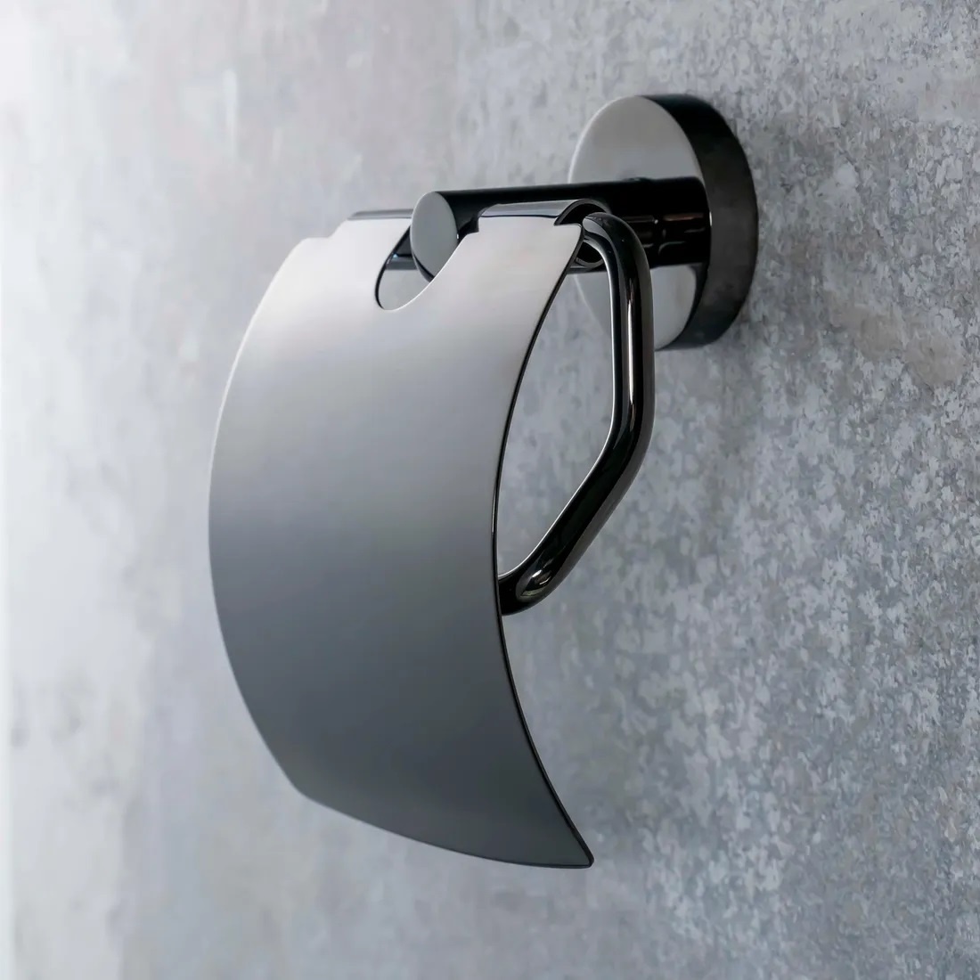 Держатель для туалетной бумаги с крышкой BEMETA Hematit округлый металлический серый 159112012