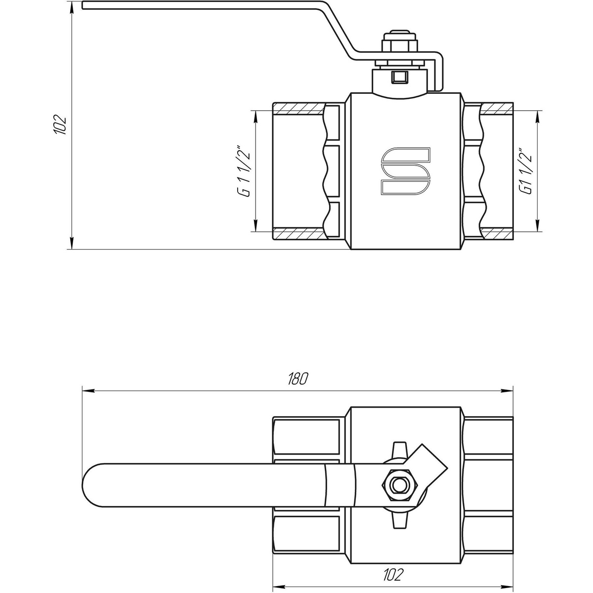 Кран шаровой SELBA SL1506 1 1/2" вн-вн PN40бар 000010251