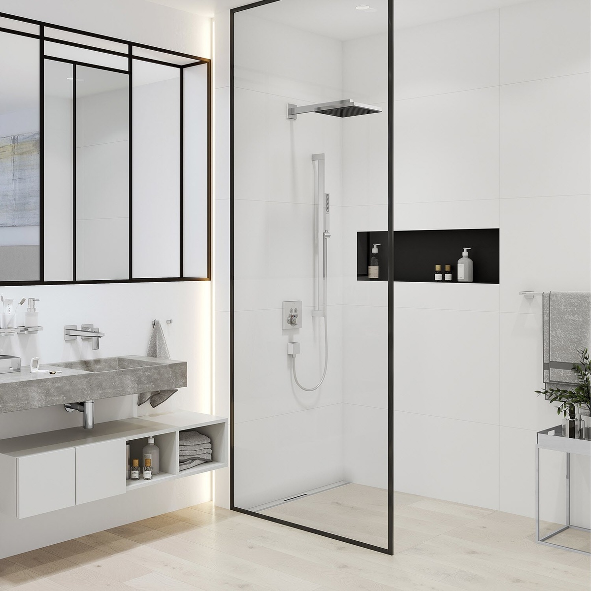 Лейка для верхнего душа HANSGROHE Pulsify E EcoSmart+ 260мм пластик хром 24333000