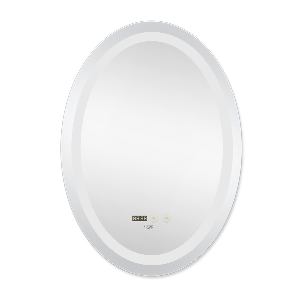 Зеркало овальное в ванную Q-TAP Mideya 70x50см c подсветкой сенсорное включение антизапотевание QT2078F805W