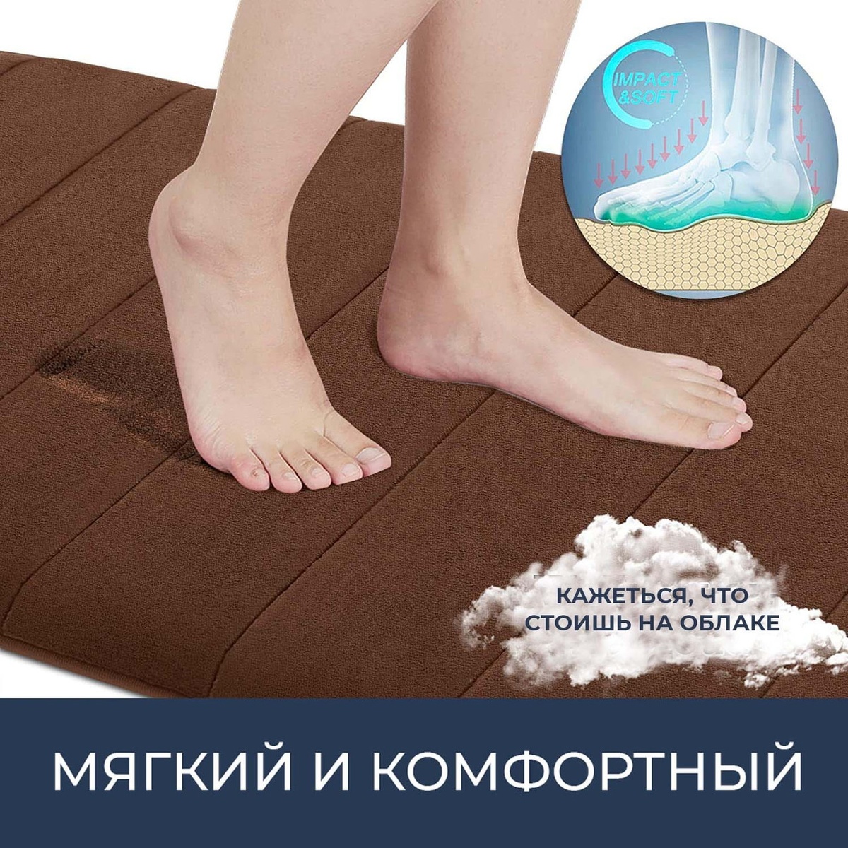 Набор ковриков для ванной AQUARIUS AQ-U1676599109 600x400мм коричневый