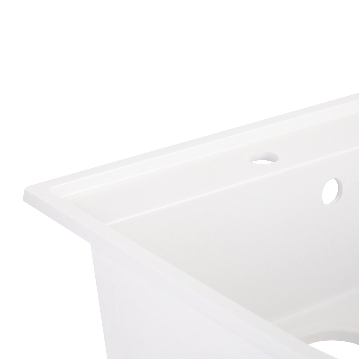 Мойка на кухню керамогранитная прямоугольная Q-TAP CS 495мм x 525мм белый с сифоном QT5250WHI650