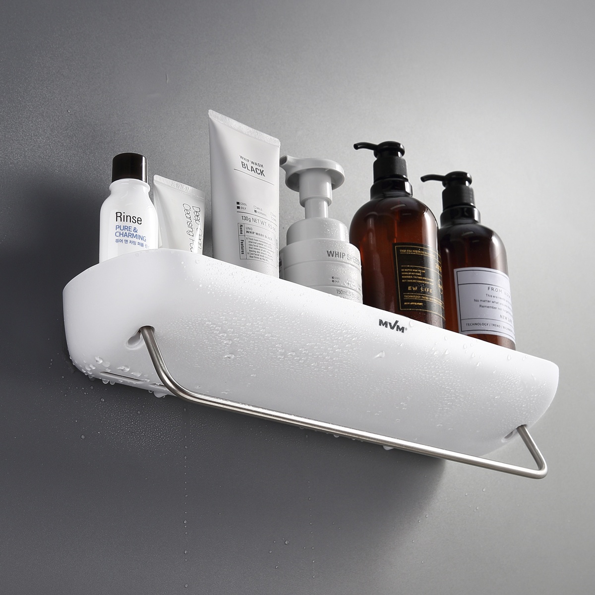 Набір аксесуарів для ванної MVM №7 округлий пластиковий сірий MVM-MH-07 white/gray