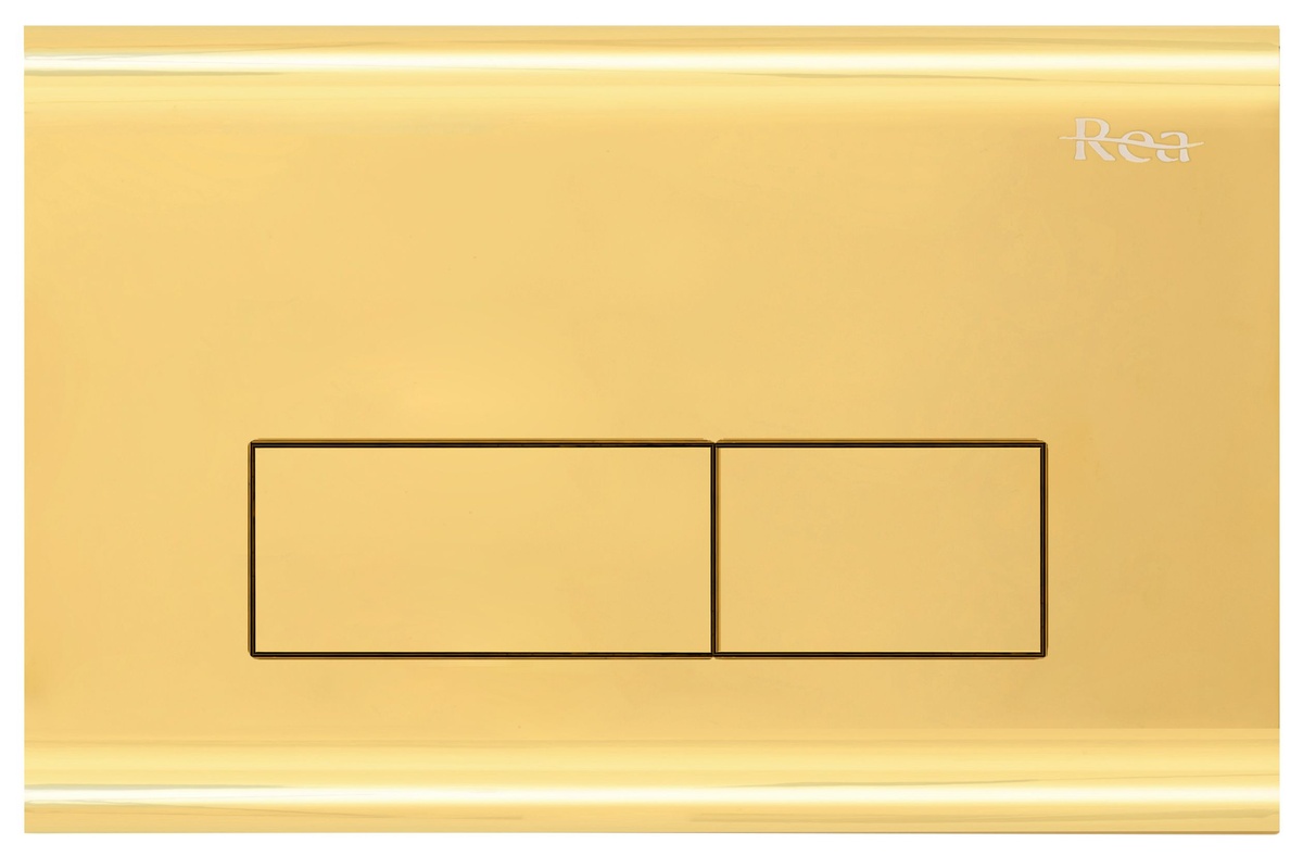 Кнопка слива для инсталляции REA E5692 H пластиковая двойная глянцевая золотая reay-00000000095