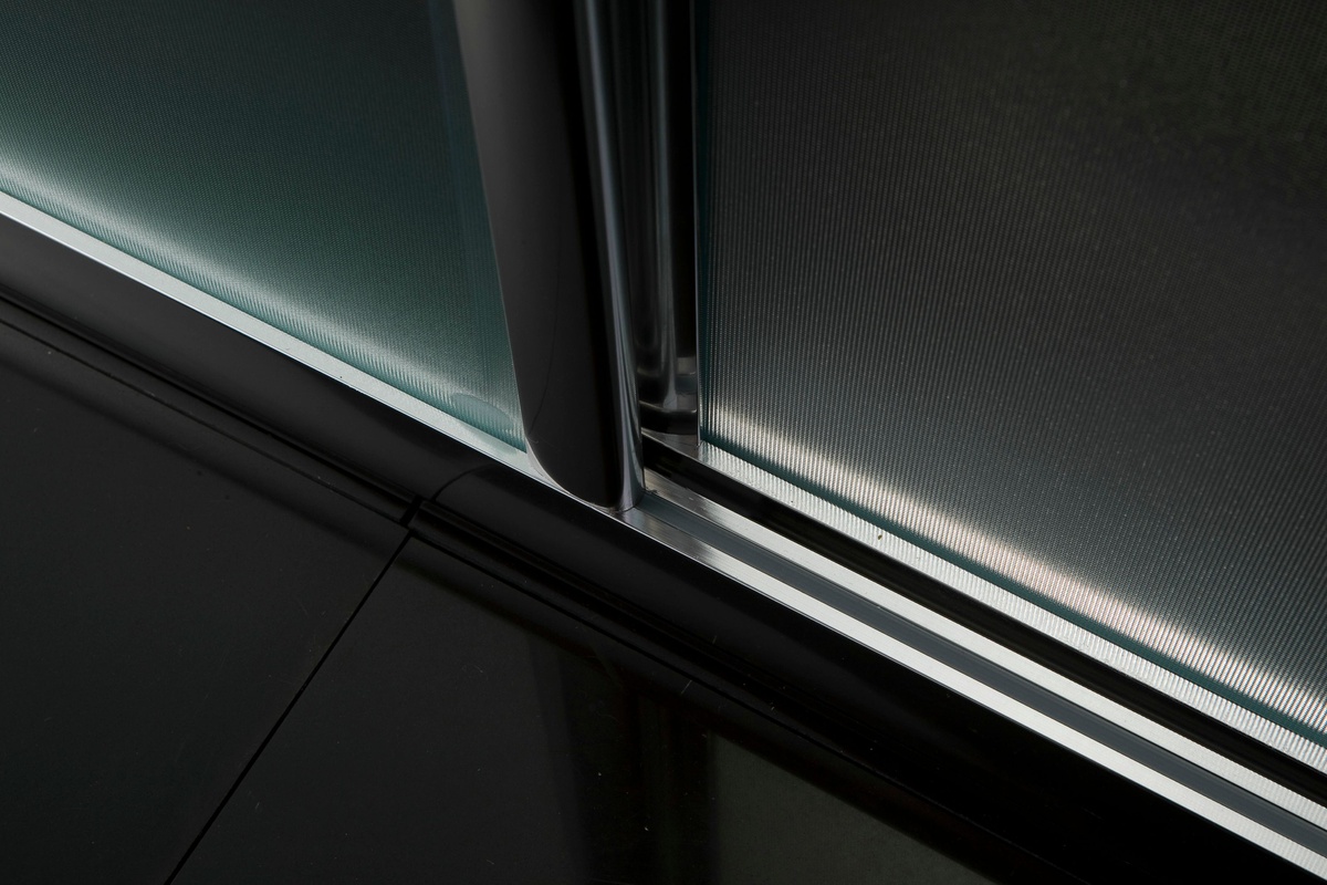 Дверь стеклянная для душевой ниши раздвижная двухсекционная EGER 120см x 195см прозрачное стекло 5мм профиль хром 599-153(h)
