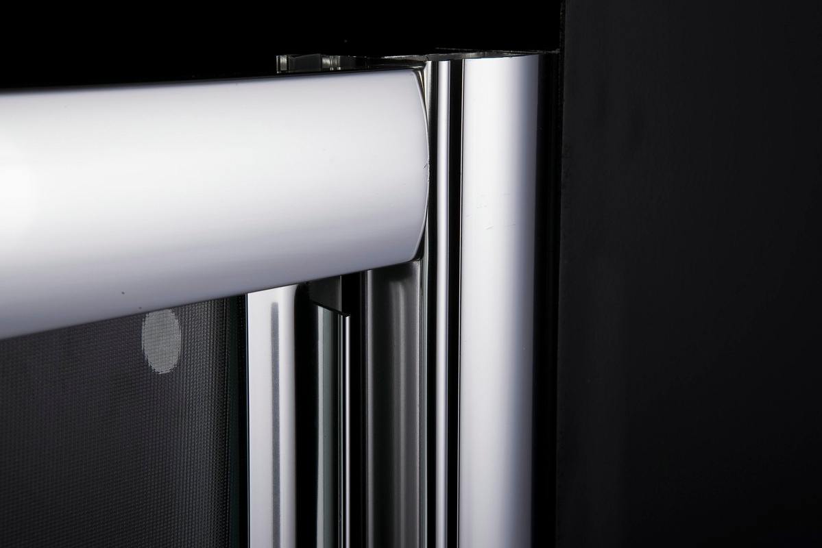 Перегородка скляна у душову нішу розсувна двохсекційна EGER 120см x 195см прозрачное скло 5мм профіль хром 599-153(h)