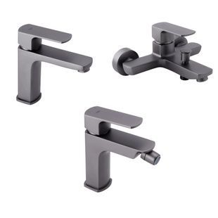 Набор смесителей для ванны Q-TAP Lipno графит латунь QTLIPNO1023101G47272