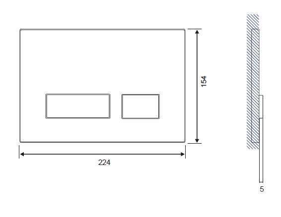 Кнопка зливу для інсталяції CERSANIT MOVI S97-013 скляна подвійна глянцева чорна 000019279