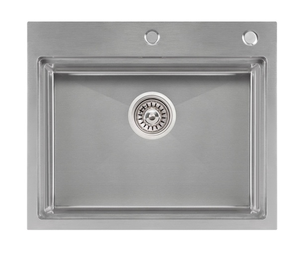 Кухонна мийка металева квадратна врізна під стільницю Q-TAP 500мм x 500мм матова 3мм із сифоном QTDH5050SET3012