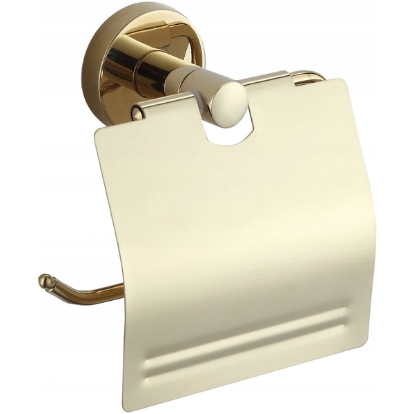 Тримач для туалетного паперу із кришкою MEXEN Remo округлий металевий золото MEX-7050733-50