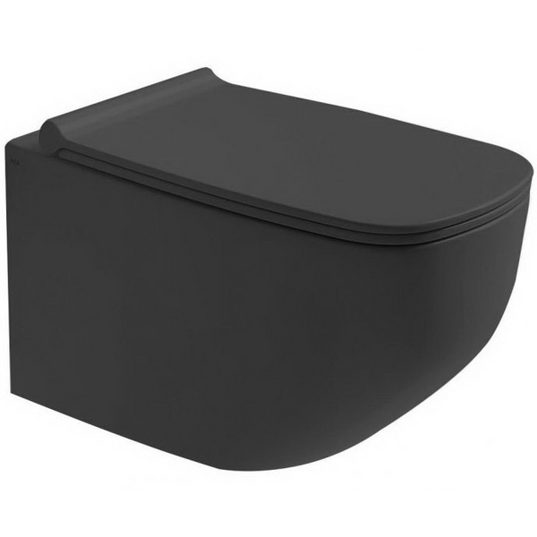 Сиденье для унитаза AXA White Jam AF3307 с микролифтом дюропласт 340x520мм 180мм между креплениями черное (без унитаза)