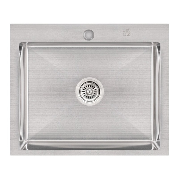 Кухонна мийка металева прямокутна врізна під стільницю LIDZ 500мм x 600мм матова 3мм із сифоном LIDZH6050BRU3010