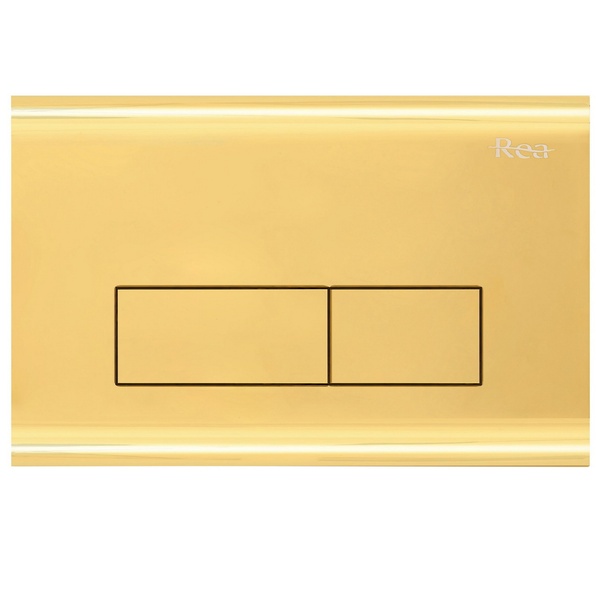 Кнопка слива для инсталляции REA E5692 H пластиковая двойная глянцевая золотая reay-00000000095