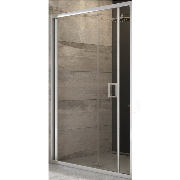 Двері для душової ніші RAVAK BLIX BLDZ2-90 скляні універсальні складні двосекційні 190x90см прозорі 6мм профіль хром X01H70C00Z1
