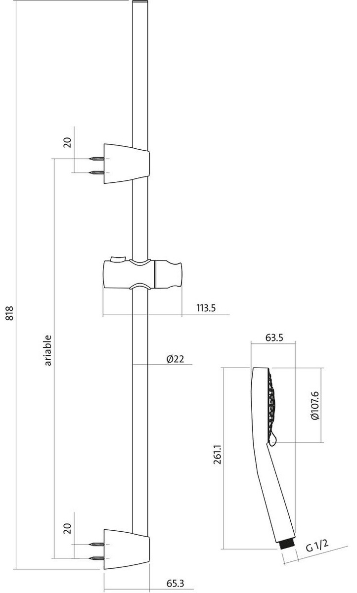Комплект змішувачів для ванни CERSANIT CROMO B247 хром латунь 000021654