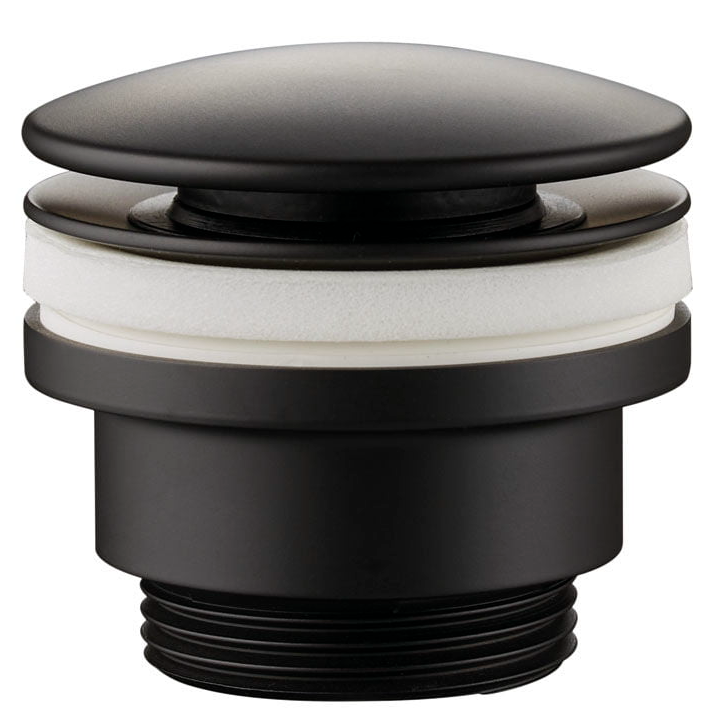 Донний клапан натискний для раковини PAFFONI Light без переливу метал 1 1/4" матований чорний ZSCA050NO