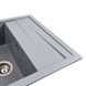 Мийка для кухні гранітна прямокутна PLATINUM 7050 CASCADA 700x500x200мм без сифону сіра PLS-A42102 3 з 8