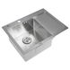 Мийка для кухні із нержавіючої сталі прямокутна PLATINUM Handmade 650x500x230мм матова 1.2мм із сифоном PLS-A33652 2 з 5